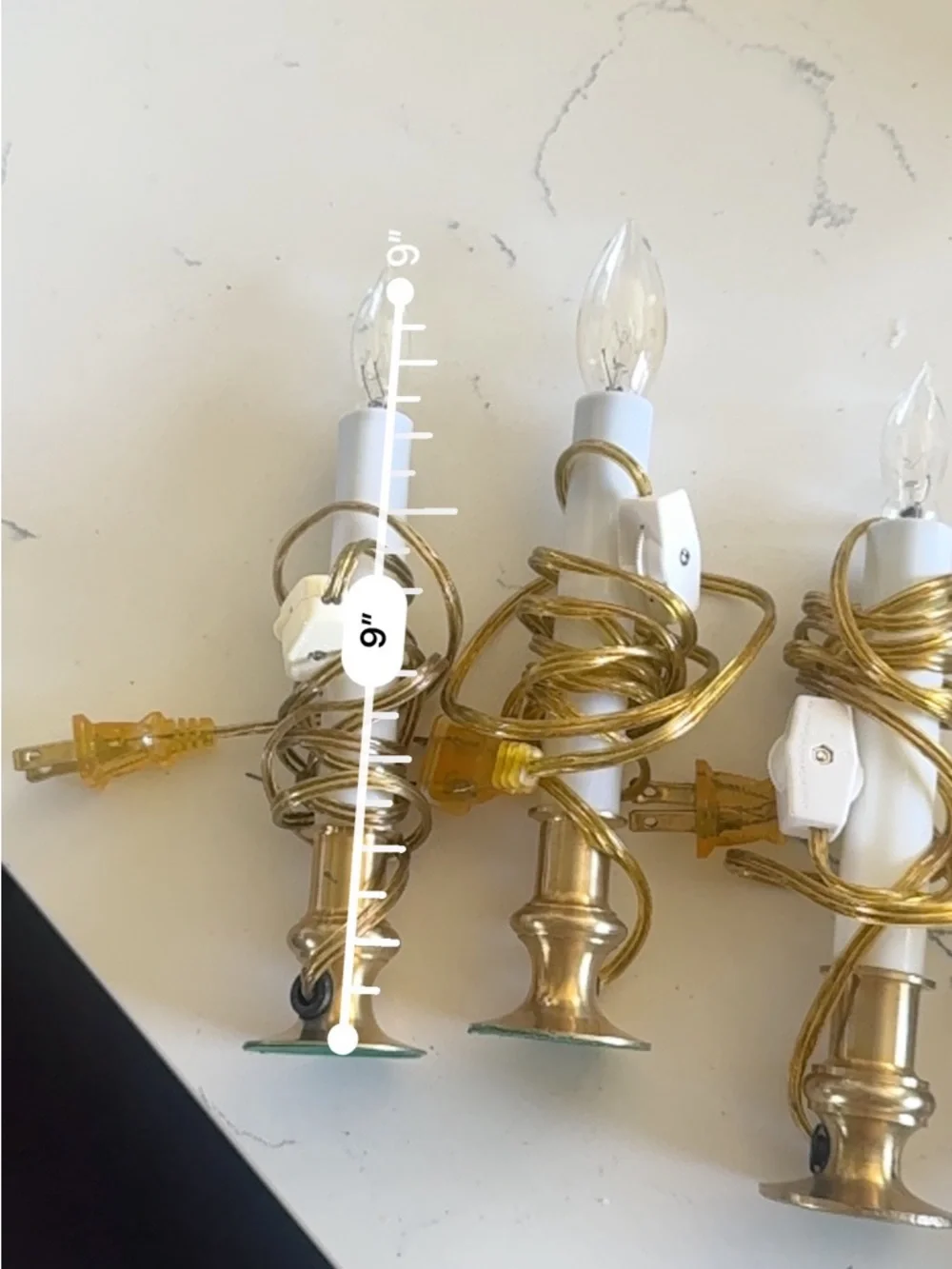 Set of 5 Electric Taper Candles with White Faux Candles